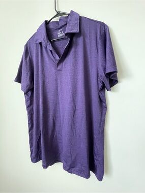 Telaleo Polo Shirt Mens Medium Deep Purple Short Sleeve Stretch Performance